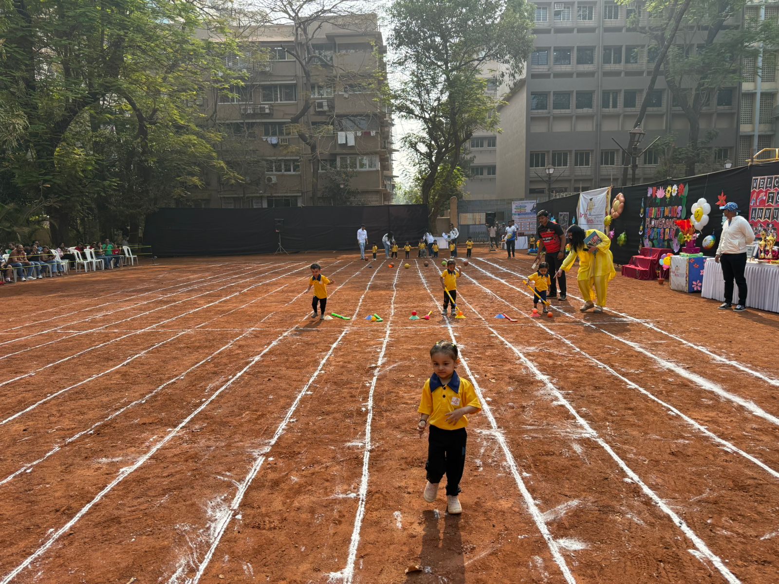 Sports day activities on the track