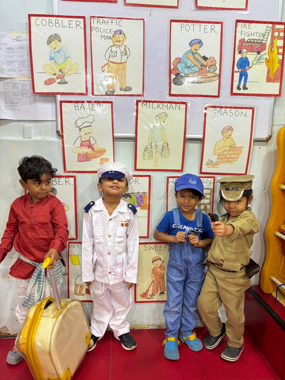 Children dressed as community helpers